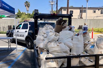 Truck full of groceries and food