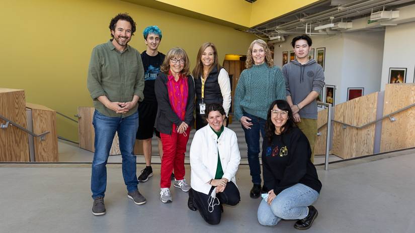 SMC Professor of Interaction Design Luke Johnson, CicLAvia Board member Sandra Kulli, KCRW President Jennifer Ferro, SMC Psychology Professor Lea Hald, CicLAvia Chief Program Officer Rachel Burke, and CicLAvia event producer Alissandra “Ali” Valdez.