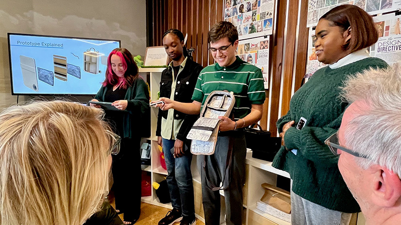 The winning team during their June 1 presentation at MaCher Inc.’s Venice, Calif. offices.