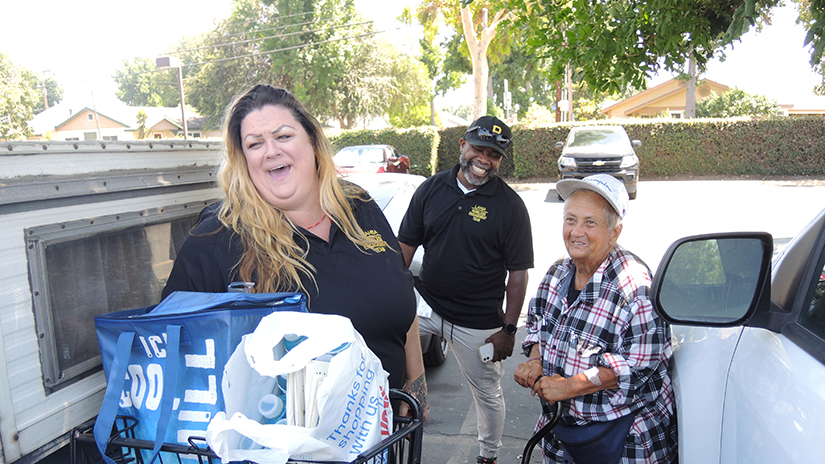 LAHSA Outreach members Renee and Julian with their client Anne. 