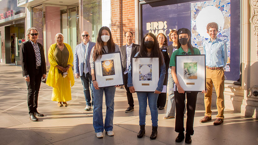 Birds in the Moon: Students at awards ceremony