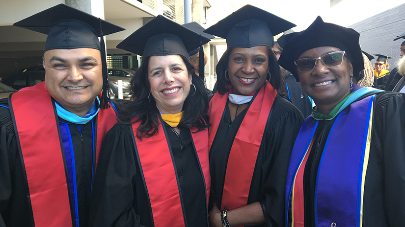 Nick with SMC colleagues at Commencement