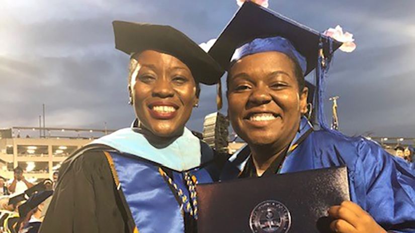 Tyffany celebrating one of her Black Collegian students