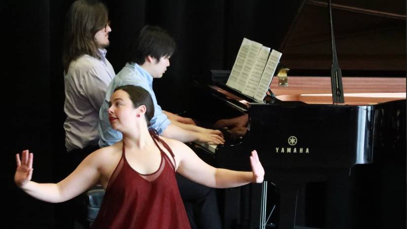 Pianist and dancer at the second annual SMC Children's Concert.