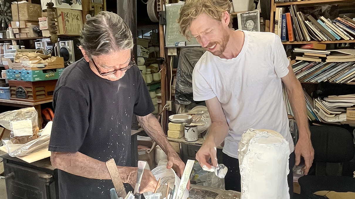 Carlson Hatton working on a mold