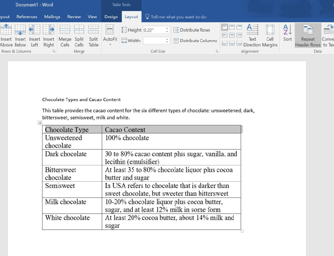 Table Data Group Screen Capture